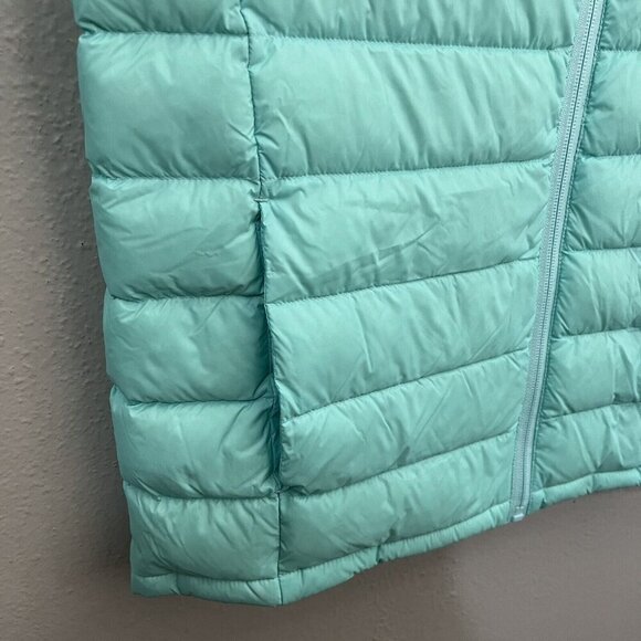 Eddie Bauer Puffer Vest Duck Down Filled Kids L 14 Mint Green - Picture 2 of 10